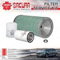 Sakura Oil Air Fuel Filter Service Kit for Hino Super Eagle 1000 900 Gh