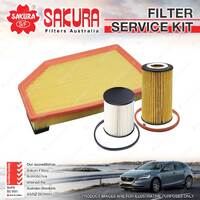 Sakura Oil Air Fuel Filter Service Kit for Volvo S60 V60 Xc60 D3 D4 XC70