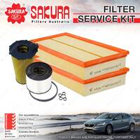 Sakura Oil Air Fuel Filter Service Kit for Audi Q7 4L 4.2 TDI 01/2008-On