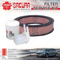 Sakura Oil Air Fuel Filter Service Kit for Nissan 720 King Cab 721 Pick-Up 80-81
