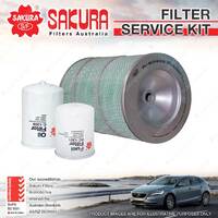Sakura Oil Air Fuel Filter Service Kit for Hino Merlin 500 FC3 OHV 1993-1996