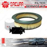 Sakura Oil Air Fuel Filter Service Kit for Hyundai Excel X2 10/1991-10/1994