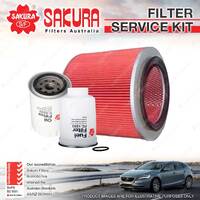 Sakura Oil Air Fuel Filter Service Kit for Kia Ceres KW51 52 02/1997-12/2001