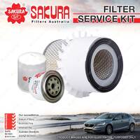 Sakura Oil Air Fuel Filter Service Kit for Mitsubishi Triton MH 4D56 09/90-1991