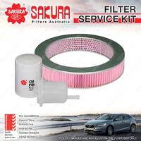 Sakura Oil Air Fuel Filter Service Kit for Nissan 200B 810 10/1977-1981