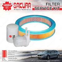 Sakura Oil Air Fuel Filter Service Kit for Nissan Bluebird 910 I 09/1982-06/1983