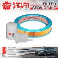 Sakura Oil Air Fuel Filter Service Kit for Nissan Bluebird 910 I 05/1981-1983