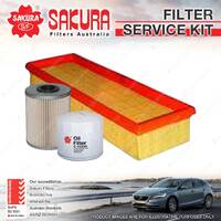 Sakura Oil Air Fuel Filter Service Kit for Renault Megane X84T II 7/07-7/10