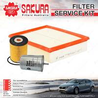Sakura Oil Air Fuel Filter Service Kit for Volkswagen Passat 3B 11/2002-2006