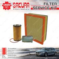 Sakura Oil Air Fuel Filter Service Kit for Volvo C70 MC68 T5 12/2006-08/2010