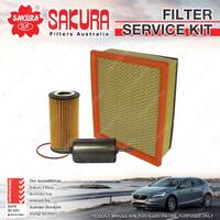 Sakura Oil Air Fuel Filter Service Kit for Volvo S40 MS38 06/2004-08/2010