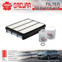 Sakura Oil Air Fuel Filter Service Kit for Toyota Landcruiser Prado KZJ120 03-06