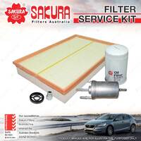 Sakura Oil Air Fuel Filter Service Kit for Audi TT 8J 2.0 TFSI Qt 07/08-07/2015