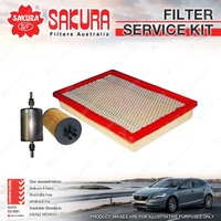 Sakura Oil Air Fuel Filter Service Kit for Holden Combo Van XC 1.4L MR19MA9234