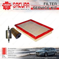 Sakura Oil Air Fuel Filter Service Kit for Holden Combo Van XC 1.4L MR19MA9235