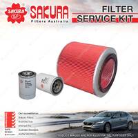 Sakura Oil Air Fuel Filter Service Kit for Kia Ceres KW51 52 53 55 2.4L D 97-00
