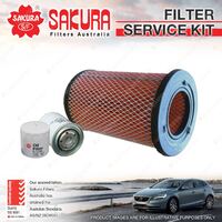 Sakura Oil Air Fuel Filter Service Kit for Nissan Navara D22 2.5L TD 02/08-on