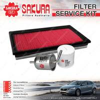 Sakura Oil Air Fuel Filter Service Kit for Nissan Patrol GQ 4.2L 02/92-1997