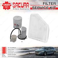Sakura Oil Air Fuel Filter Service Kit for Toyota Rav4 ACA33 ACA38R 2.4L 09-13