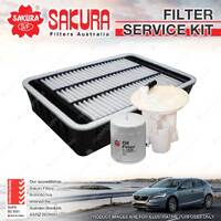 Sakura Oil Air Fuel Filter Service Kit for Mitsubishi Lancer Ralliart CJ WCF309