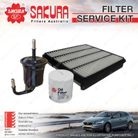 Sakura Oil Air Fuel Filter Service Kit for Toyota Landcruiser UZJ200 4.7L 07-12