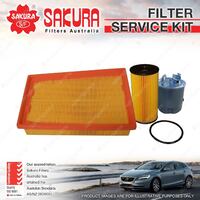 Sakura Oil Air Fuel Filter Service Kit for Nissan X-Trail T31 2.0L CRD 08-14