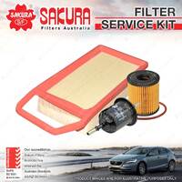 Sakura Oil Air Fuel Filter Service Kit for Citroen C5 2.0L Petrol 06/05-08/08