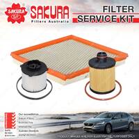 Sakura Oil Air Fuel Filter Service Kit for OPEL Astra PJ Zafira ZJ 2.0L TD CDTi