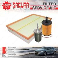 Sakura Oil Air Fuel Filter Service Kit for Audi A3 8P TT 8J 3.2L V6 Petrol