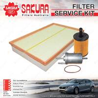 Sakura Oil Air Fuel Filter Service Kit for Skoda Superb 3T 3.6L FSi V6 09-14
