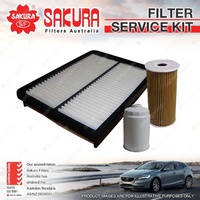 Sakura Oil Air Fuel Filter Service Kit for Kia Sorento XM 2.2L CRDi 10/09-09/12
