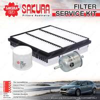 Sakura Oil Air Fuel Filter Service Kit for Great Wall X240 Hover CC 2.4L Petrol
