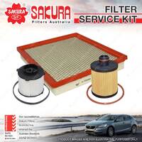 Sakura Oil Air Fuel Filter Service Kit for Holden Malibu EM 2.0L CRD 06/13-on