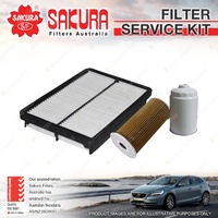 Sakura Oil Air Fuel Filter Service Kit for Hyundai Santa Fe DM 2.2L Turbo Diesel
