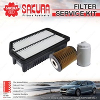 Sakura Oil Air Fuel Filter Service Kit for Hyundai i30 GD 1.6L CRDi 05/12-03/17