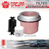Sakura Oil Air Fuel Filter Service Kit for Mitsubishi Express SF SG 2.4L 86-91