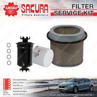 Sakura Oil Air Fuel Filter Service Kit for Mitsubishi Pajero NF 3.0L V6 88-89