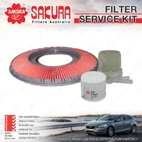 Sakura Oil Air Fuel Filter Service Kit for Ford Laser KF KH 1.6L B6 Petrol 4Cyl
