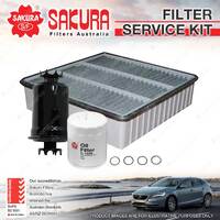 Sakura Oil Air Fuel Filter Service Kit for Mitsubishi Lancer CC 1.6 1.8 3 Door