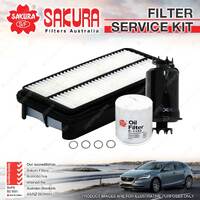 Sakura Oil Air Fuel Filter Service Kit for Suzuki Vitara SE416 1.6L screws 91-00