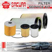 Sakura Oil Air Fuel Filter Service Kit for Mitsubishi FUSO FP54J 13.0L TD 03-08