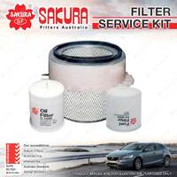 Sakura Oil Air Fuel Filter Service Kit for Isuzu NKR58 3.6L D 11/87-04/97