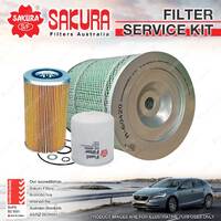 Sakura Oil Air Fuel Filter Service Kit for Isuzu NPR59 3.9L D 01/85-12/94