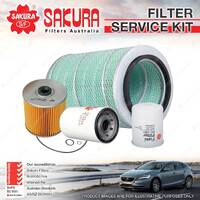 Sakura Oil Air Fuel Filter Service Kit for Hino Griffon 850 FF213 215 6.7L 91-96