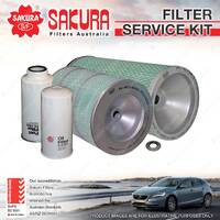 Sakura Oil Air Fuel Filter Service Kit for Nissan UD MK150 MKA121 4.6L TD 99-02