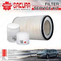Sakura Oil Air Fuel Filter Service Kit for Mitsubishi FUSO Canter FG639 3.9L D