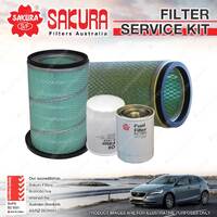 Sakura Oil Air Fuel Filter Service Kit for Mitsubishi FUSO FH100 5.0L D 91-96