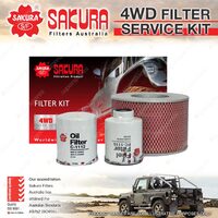 Sakura 4WD Filter Service Kit for Toyota Landcruiser Prado KZJ95R Ref RSK20