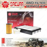Sakura Oil Air Fuel Filter Service Kit for Landcruiser VDJ 76 78 79 1VDFTV TD V8
