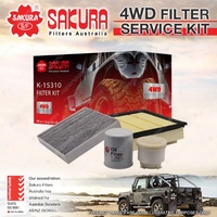 Sakura 4WD Filter Service Kit for Isuzu D-MAX TF MU-X UC 4JJ1 4CYL Refer RSK28C